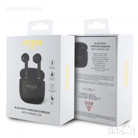 БЕЗЖИЧНИ СЛУШАЛКИ Bluetooth  GUESS TWS SCRIPT BLACK