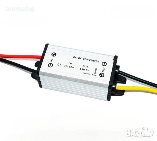 ANIMABG Понижаващ DC/DC конвертор от 15V - 80V на 12V, 3А