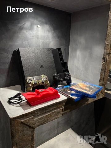 Ps4 Slim + 3 игри + охладителна система + зарядна станция, снимка 2 - PlayStation конзоли - 53991500
