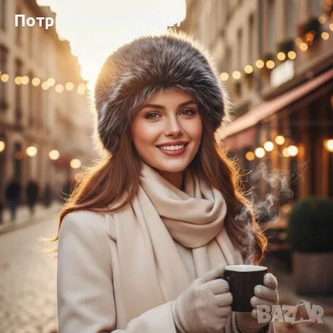 Дамска шапка с дълъг пухкав косъм – топлина и класа през зимата, снимка 4 - Шапки - 55482844
