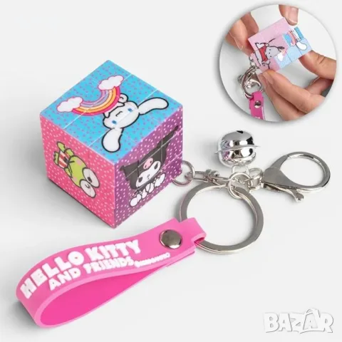 Ключодържател кубче с герой hello kitty сребристо звънче_1262198