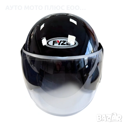 Каска за мотор с прозрачен визьор - Черен гланц, снимка 2 - Аксесоари и консумативи - 54220804