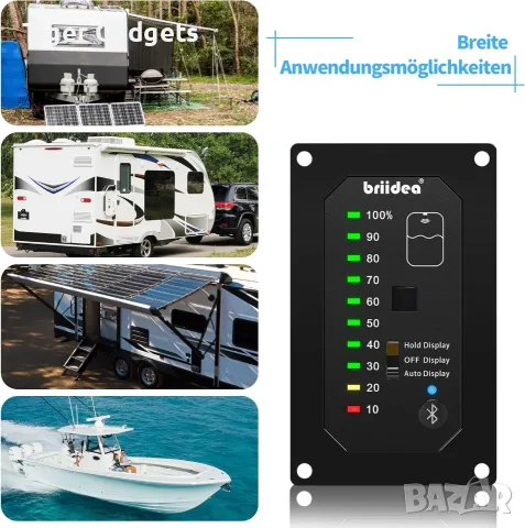 Bluetooth индикатор за ниво на вода Briidea HRWL-02DE (BR-064) за кемпер и каравана, снимка 7 - Друга електроника - 55588527