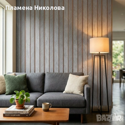 Дизайнерски 3D панел със сребриста текстура и меден кант - 16 см х 2.8 м