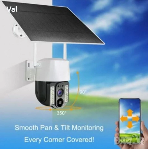 WiFi соларна камера 4G SIM карта, 8MP V380 VC3-4G, снимка 7 - IP камери - 55163686