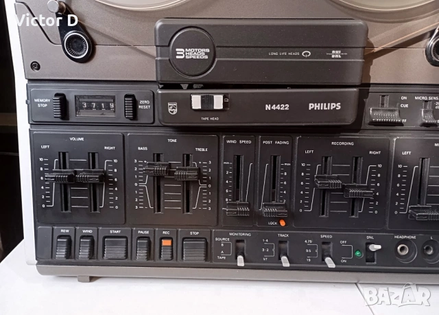 PHILIPS N4422-Триглав Ролков Магнитофон , снимка 3 - Декове - 54508301