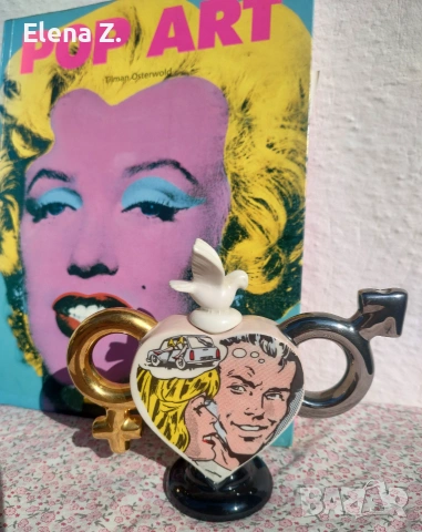 Рядък чайник Valentine Heart, Pop Art на Paul Cardew, снимка 6 - Декорация за дома - 55247657