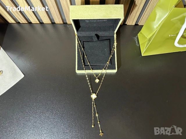 Чисто Ново Дамско Колие Van Cleef & Arpels Alhambra с пълна опаковка, снимка 4 - Колиета, медальони, синджири - 54381713