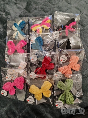 ръчно плетени панделки за коса, снимка 2 - Аксесоари за коса - 54054094