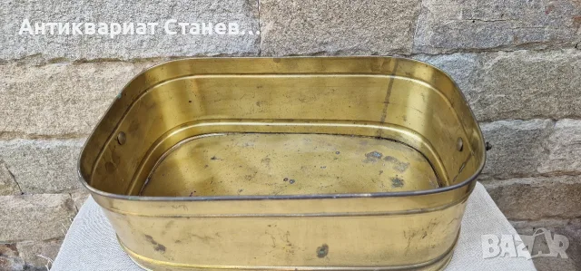 Масивен месингов съд , снимка 2 - Антикварни и старинни предмети - 55658480