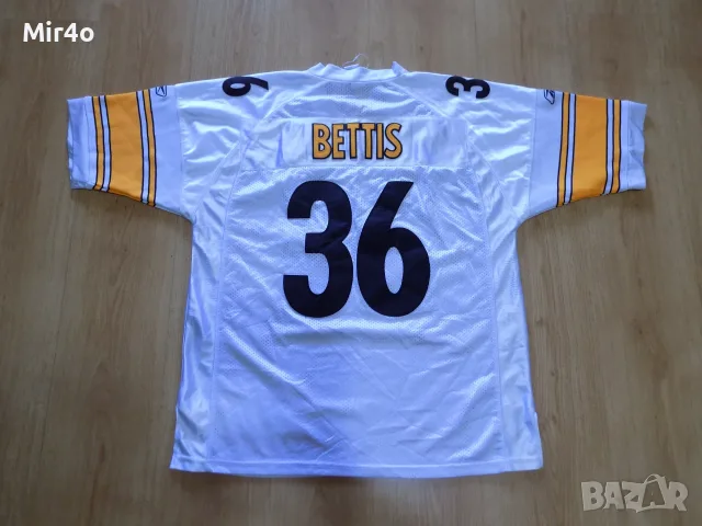 тениска pittsburgh steelers bettis # 36 NFL reebok eамерикански футбол мъжка оригинал размер 48, снимка 2 - Спортни дрехи, екипи - 55673548