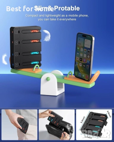 Зарядна станция за Nintendo Switch 2 и порта Joy-Con 4 като ново, снимка 6 - Аксесоари - 54541863