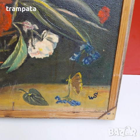 НАЙ ДОБРАТА ОФЕРТА Стара немска картина Подписана  WS (1950-60), снимка 2 - Картини - 54668715