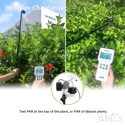 VBR-Plant PAR Meter R, G, B PAR Отделно дневна светлина Интегрален пълноспектърен квантов измервател, снимка 3 - Стайни растения - 55025159