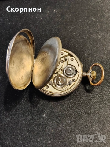 Швейцарски СРЕБЪРЕН джобен часовник Remortoir - 6 РУБИНА - ПРОМОЦИЯ, снимка 15 - Джобни - 47156792