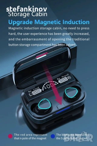 Безжични слушалки M10, TWS, Bluetooth 5.1, 2000mAh батерия, снимка 10 - Слушалки и портативни колонки - 53970440