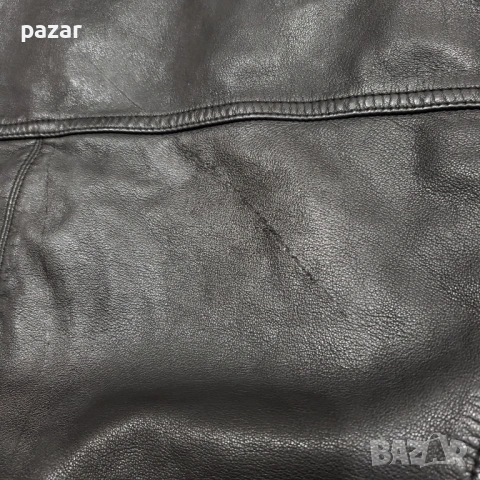 HUGO BOSS Оригинално Кожено Мъжко Яке Две Тънки Драскотини на Гърба 48 М, снимка 17 - Якета - 54888456