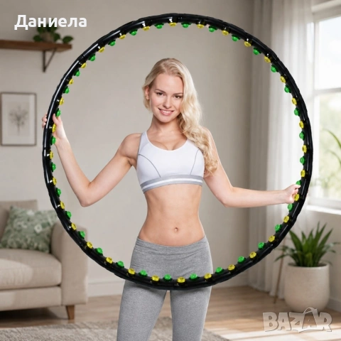 Магнитен масажен обръч Hula Hoop 98 см с 64 масажни точки – удобни тренировки у дома, снимка 2 - Други стоки за дома - 54974370