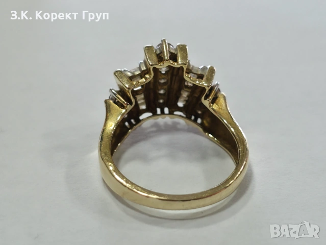 Дамски златен пръстен 14К 585 / 4,17 гр, снимка 4 - Пръстени - 54546318