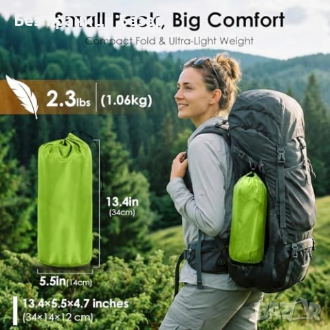 Нов Ултралек туристически матрак 1 кг водоустойчив с вградена помпа за туризъм къмпинг, снимка 2 - Матраци - 54093991