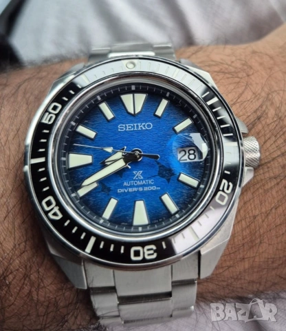 Seiko Prospex King Samurai "Manta Ray" SRPE33K1, фул сет, перфектен, снимка 2 - Мъжки - 55212398
