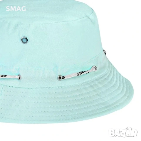 Дамска bucket шапка ментов цвят с бял шнур_1235509, снимка 2 - Шапки - 54882464