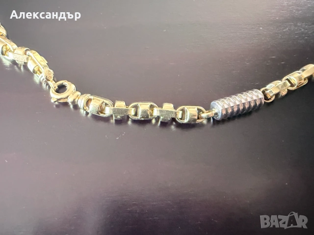 Златен ланец бяло и жълто злато 34,46 гр., снимка 2 - Колиета, медальони, синджири - 54402932