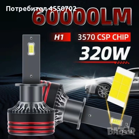 2 бр крушки за автомобилни фарове 320W 60000LM