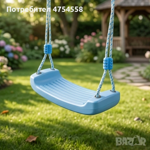 Детска градинска синя люлка – здрава, безопасна и регулируема до 75 кг, снимка 2 - Градински мебели, декорация  - 54200784