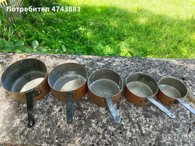 Медни касероли , снимка 4 - Антикварни и старинни предмети - 55051635