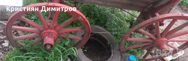 Продавам каруца с дървени колела , снимка 4 - Декорация за дома - 54353324