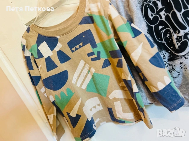 ЛОТ 2бр. памучни блузки H&M- размер 92, снимка 3 - Бебешки блузки - 54814977