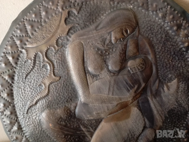 Старо медно пано за стена, снимка 2 - Други ценни предмети - 54223469