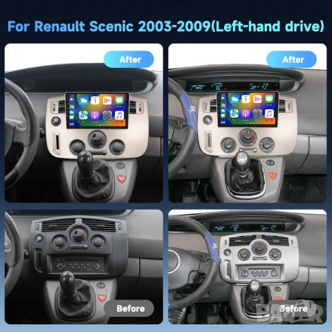 Мултимедия за Renault Scenic 2003-2009, Android, Навигация, Waze, Carplay, Андроид, двоен дин, снимка 2 - Аксесоари и консумативи - 55117362