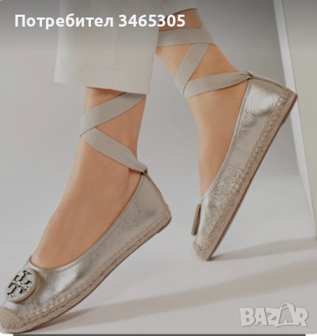 Tory Burch дамски еспадрили златни 37, снимка 2 - Дамски ежедневни обувки - 54663635