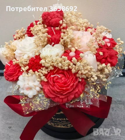 Букет от соев восък , снимка 4 - Подаръци за жени - 54251911