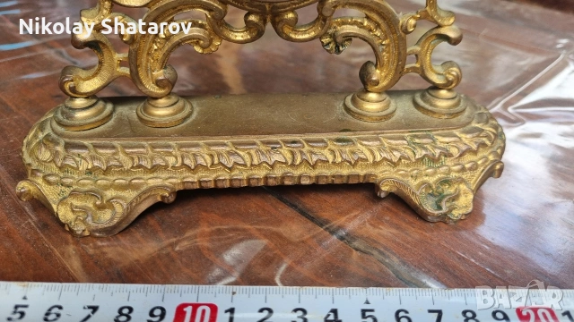 Бронзов каменен часовник , снимка 6 - Антикварни и старинни предмети - 54921307