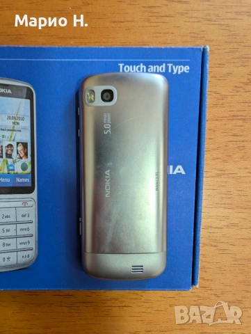 Nokia C3-01 Touch and Type, отлично състояние, сребърен, 5 MP камера, USB порт, снимка 3 - Nokia - 55094880