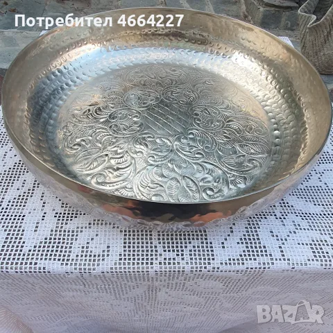 Голям немски поднос (фруктиера) с богата гравировка, снимка 6 - Аксесоари за кухня - 55554667