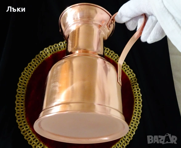 Медна кана за вино 1 л.,безшевна чиста червена мед. , снимка 7 - Антикварни и старинни предмети - 55192491