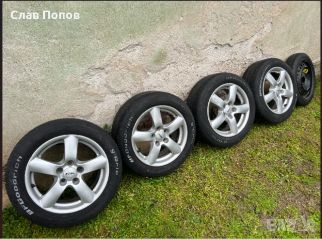 Джанти 16 5х108 с гуми 205/55R16, снимка 2 - Гуми и джанти - 54492120