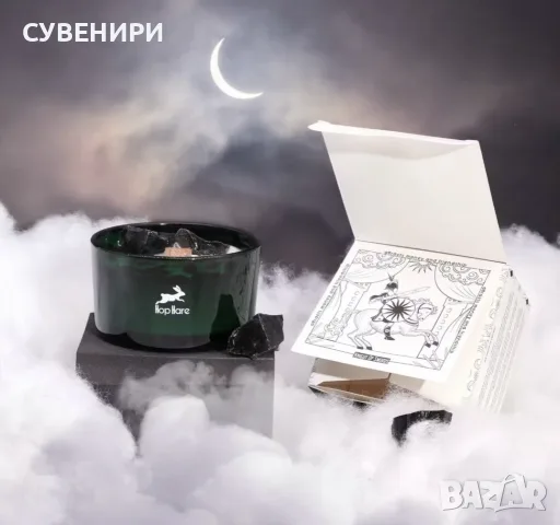 кристалната магическа свещ „Кралят на мечовете“ . Царственият аромат на Cedar Castle, снимка 3 - Свещи и свещници (декоративни) - 55637628