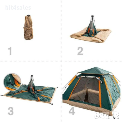 Палатка 4 местна Muhler 2008 220x220xH100см, снимка 3 - Други стоки за дома - 54070643