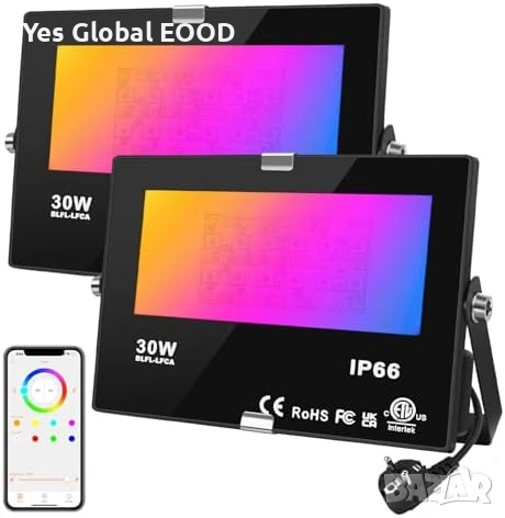 DUSKTEC RGB LED прожектори 2x30W Bluetooth IP66
