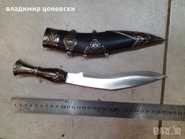Красиво кукри,кама,кинжал,нож,с много детайли,незаточено, снимка 6 - Антикварни и старинни предмети - 54753251