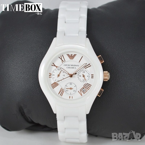 Emporio Armani AR1417 Ceramica Chronograph, снимка 7 - Дамски - 38833531