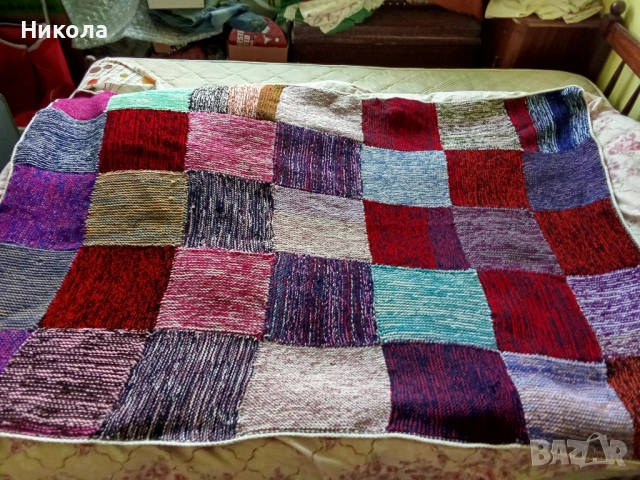 Нови хендмейд вълнени одеала Пачуърк, снимка 3 - Олекотени завивки и одеяла - 54329905