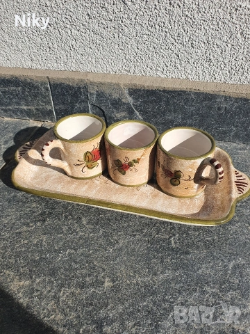 Ръчно изработен керамичен комплект за кафе 