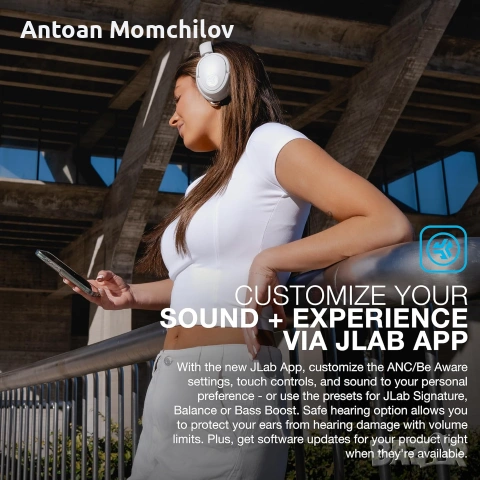 Безжични слушалки JLab JBuds Lux ANC Cloud White, снимка 7 - Bluetooth слушалки - 55091988