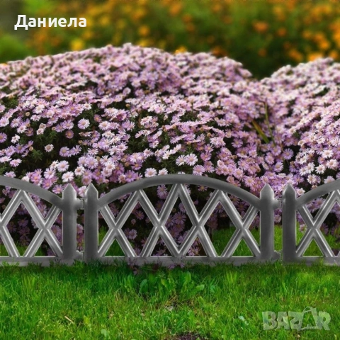 Декоративна графитна градинска ограда 50x30 см – комплект 6 бр., 300 см, снимка 11 - Декорация за дома - 54839485